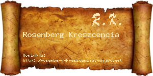 Rosenberg Kreszcencia névjegykártya